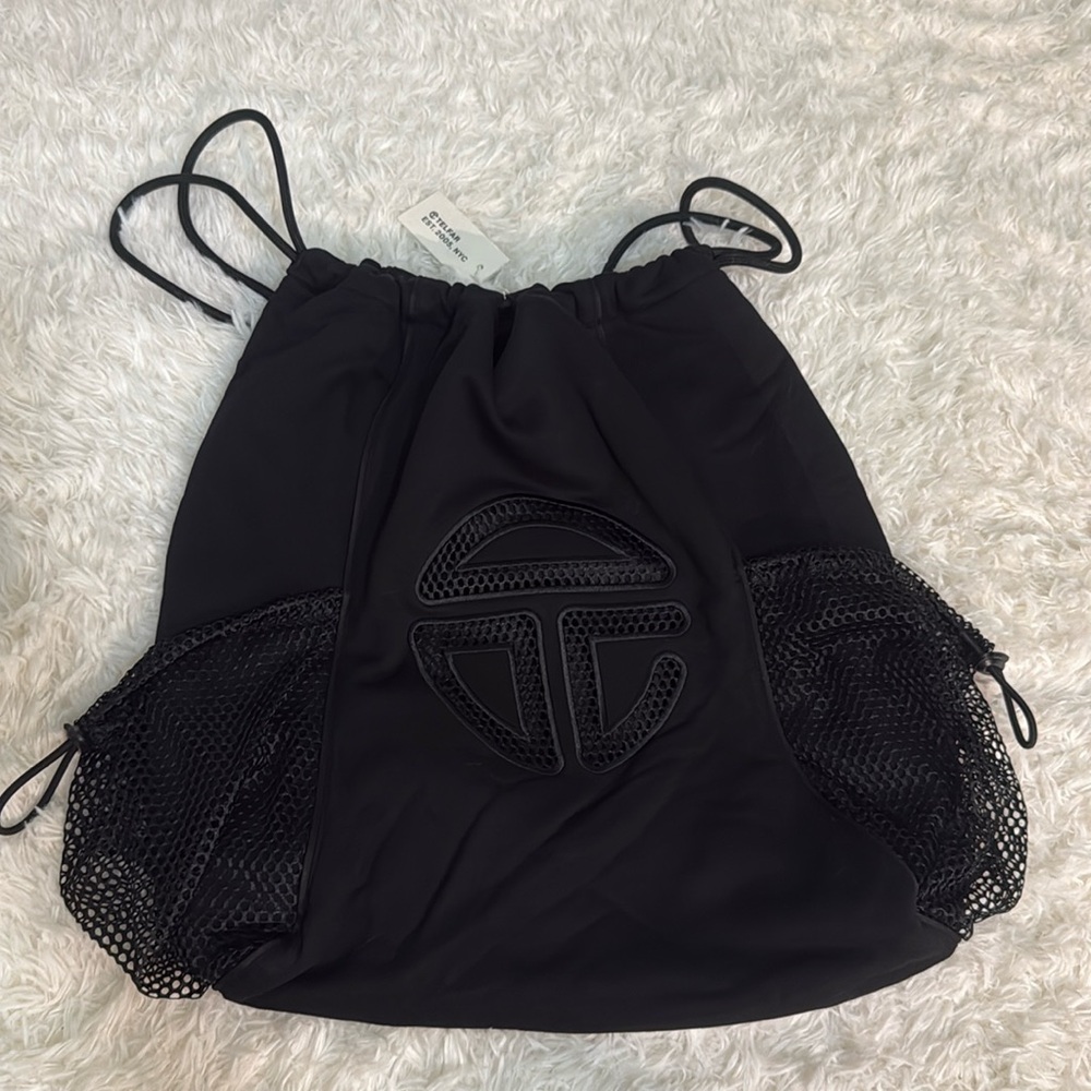 Telfar Black String Bag with Mesh Detail - NWT